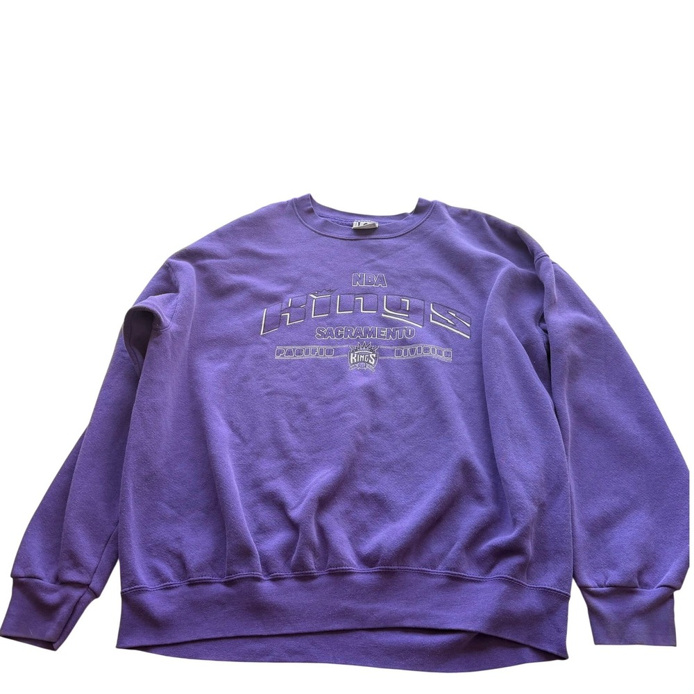 Vintage Lee Sport‎ Sacramento Kings Sweatshirt XXL 2XL Purple NBA 90s Crewneck